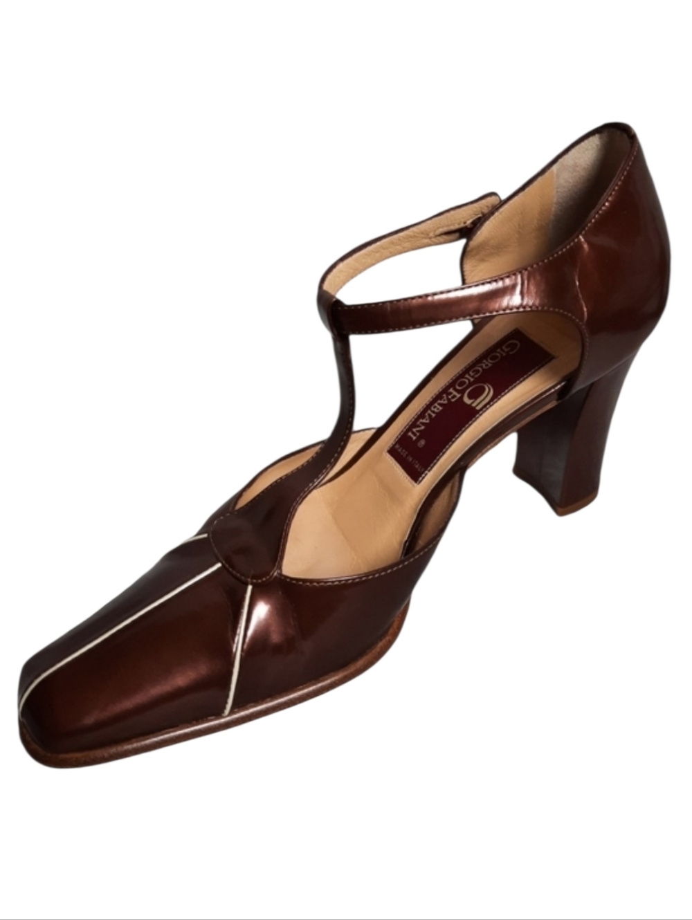 Giorgio Fabiani Italian Leather T-Strap Heels SZ EU 37
